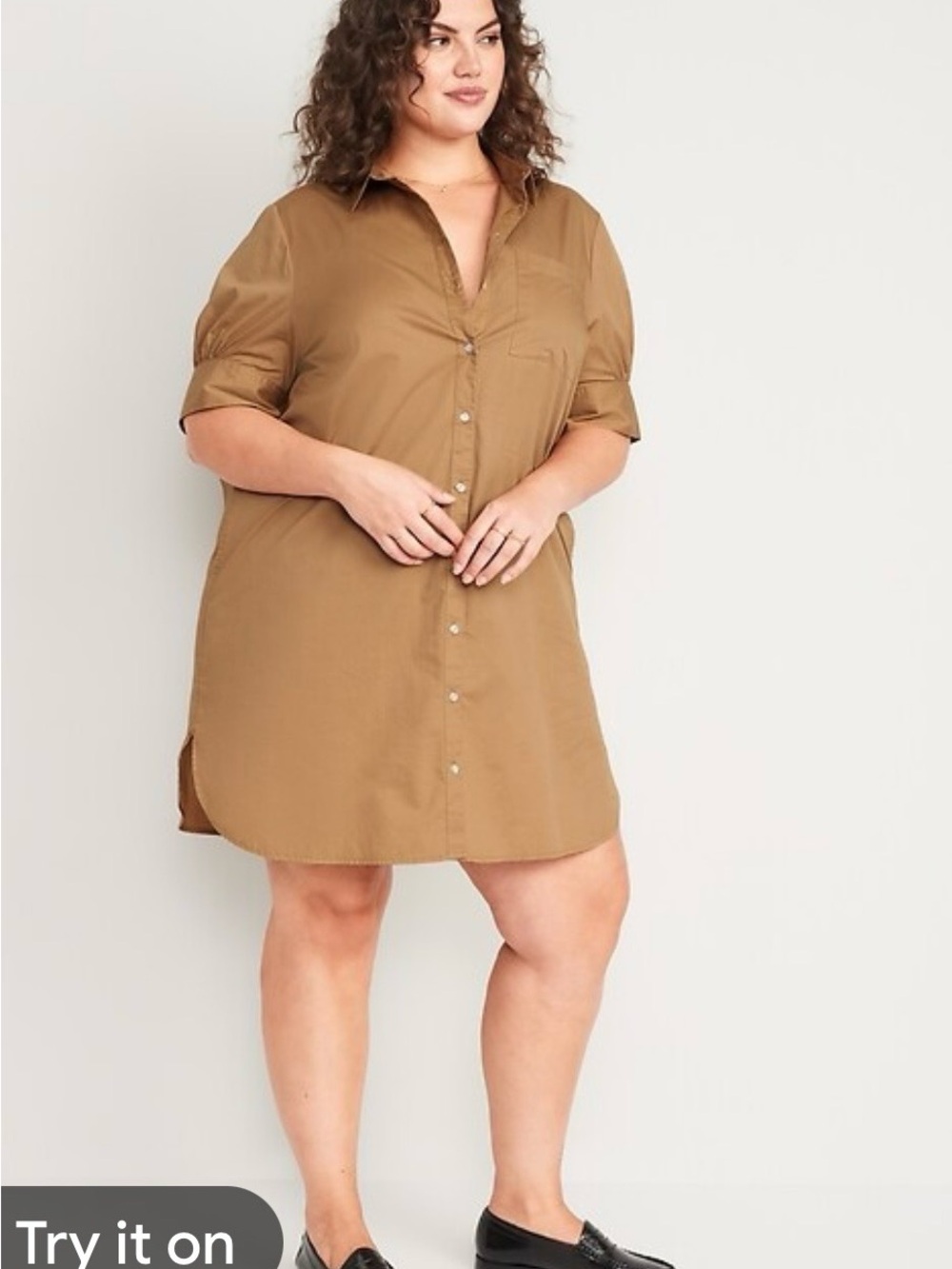 Old Navy Brown Button-Front Women's Shirt Dress